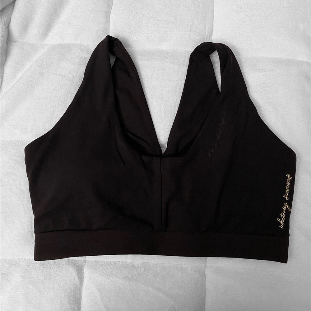 New Whitney Simmons X Gymshark V-2 Black Sports Bra - Small